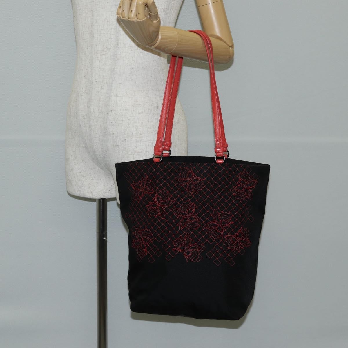 Bottega Veneta Vintage Tote Bag Nylon, BLACK, NYLON, Tote bag