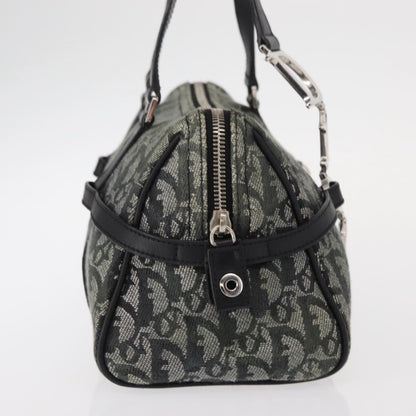 Christian Dior Vintage Trotter Zip Shoulder Bag Diorissimo Canvas, BLACK, CANVAS, Shoulder bag