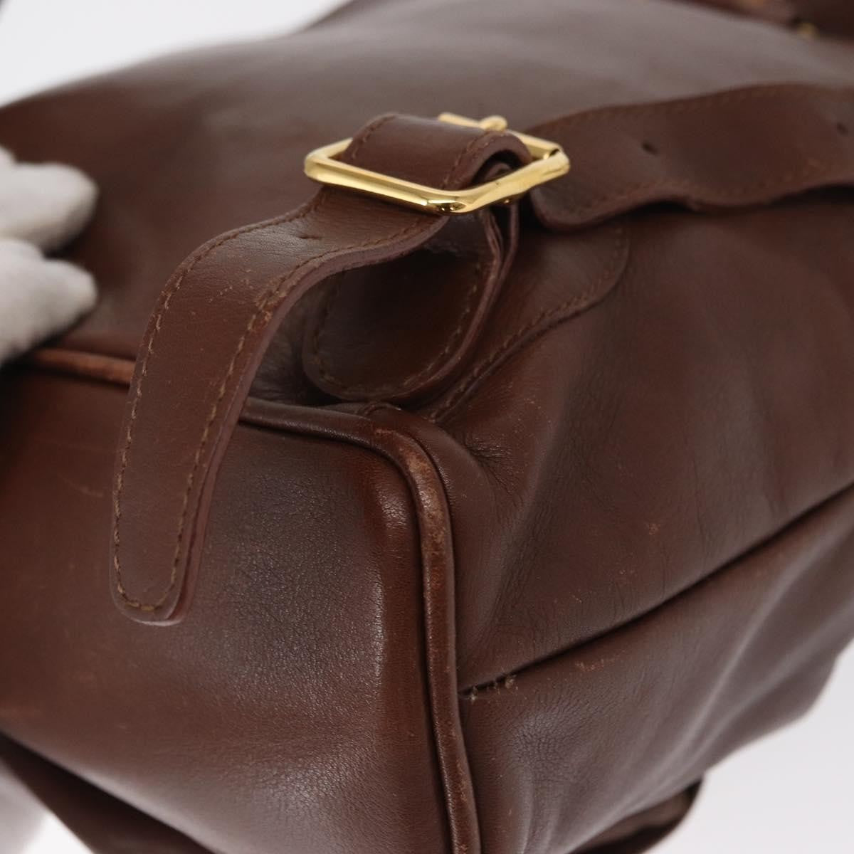 Gucci Vintage Bamboo Backpack Leather, BROWN, LEATHER, Backpack