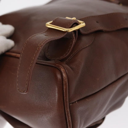 Gucci Vintage Bamboo Backpack Leather, BROWN, LEATHER, Backpack