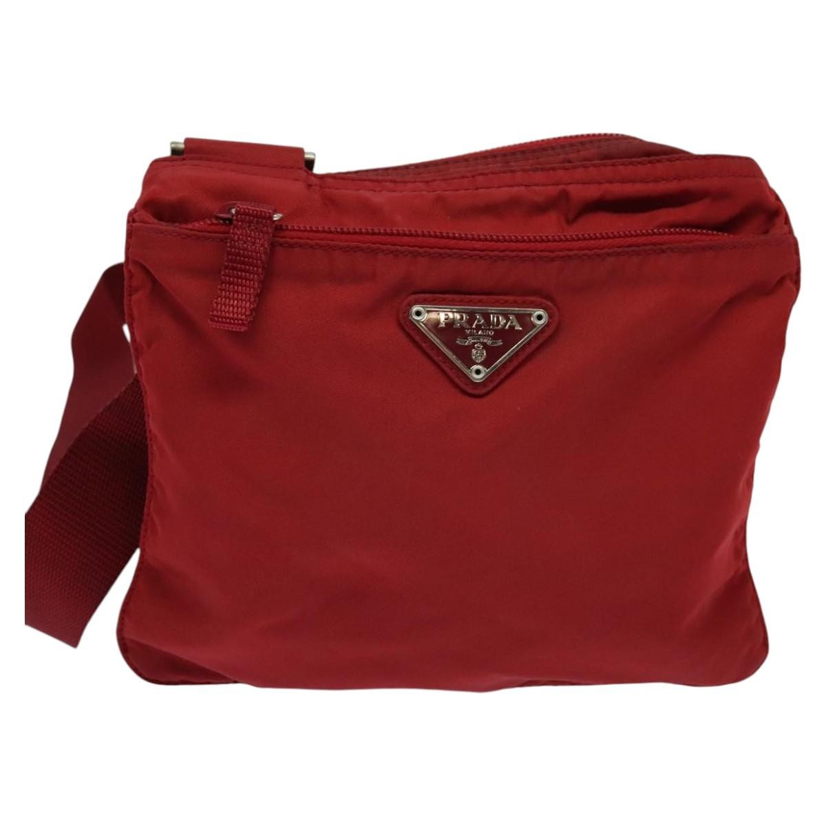 Prada Vintage Shoulder Bag Tessuto, RED, NYLON, Shoulder bag