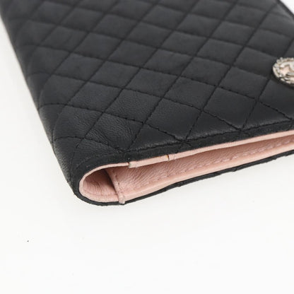 Chanel Vintage CC Bifold Wallet Leather, BLACK, LEATHER, Wallets