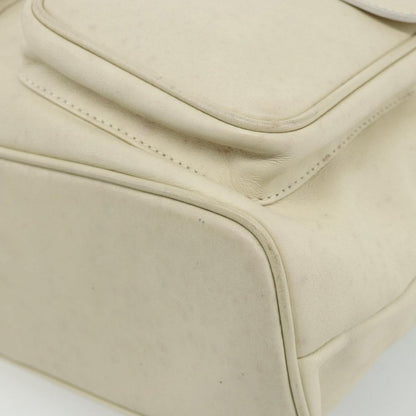 Gucci Vintage Bamboo Backpack Leather, White, Leather, Backpack
