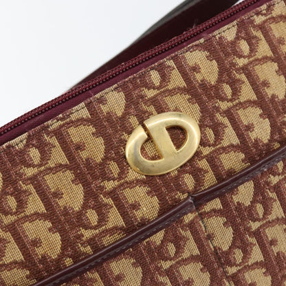Christian Dior Vintage Trotter Shoulder Bag Canvas, BEIGE, CANVAS, Shoulder bag
