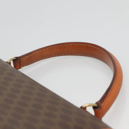 Celine Macadam Handbag Macadam with leather, BROWN, CANVAS, Handbag