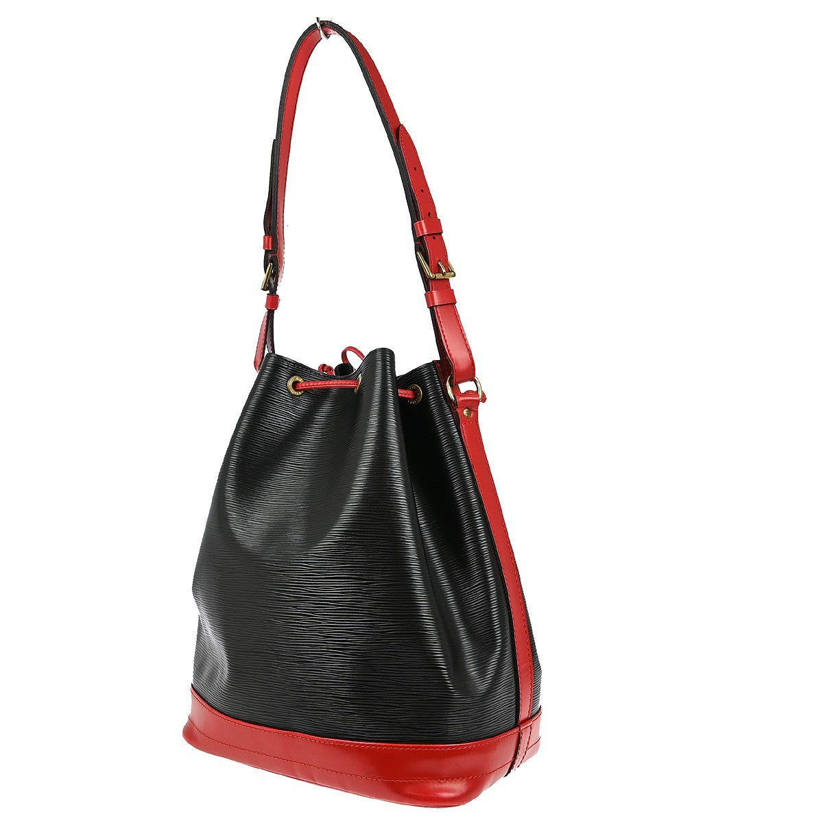 Louis Vuitton Bicolor Noe Handbag Epi Leather, BLACK, LEATHER, Shoulder bag