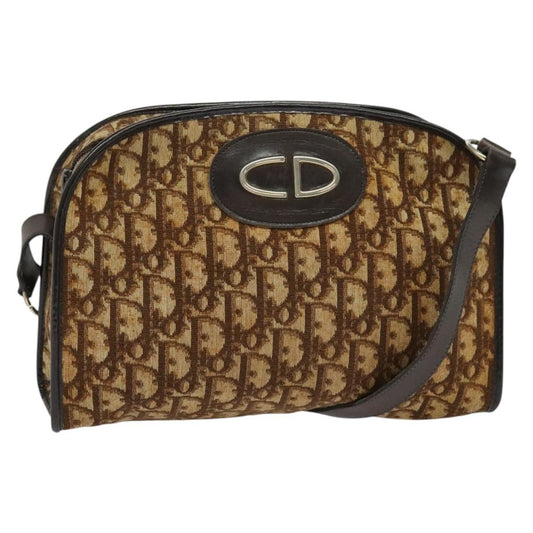 Christian Dior Vintage Trotter Shoulder Bag Canvas, BROWN, CANVAS, Shoulder bag