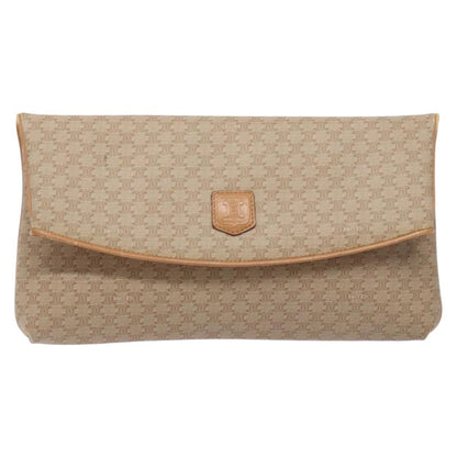 Celine Macadam Pochette Classic, BEIGE, LEATHER, Clutche & pouche