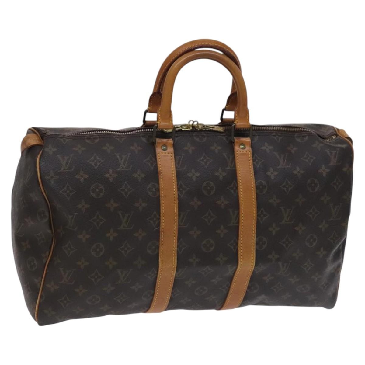 Louis Vuitton Keepall Bag Monogram Canvas, BROWN, CANVAS, Travel bag