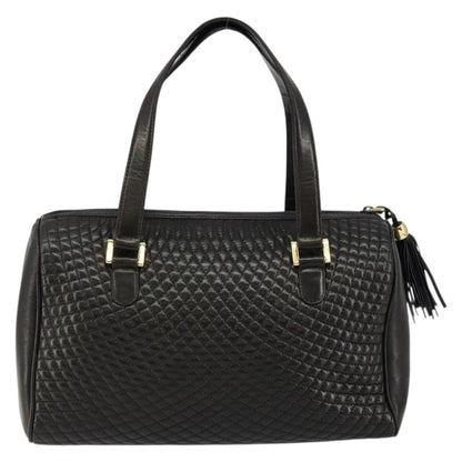 Bally Vintage Handbag Quilted Leather, Black, Leather, Handbag