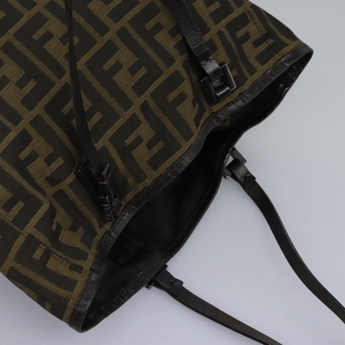 Fendi Open Shopping Tote Zucca Canvas, KHAKI, CANVAS, Tote bag