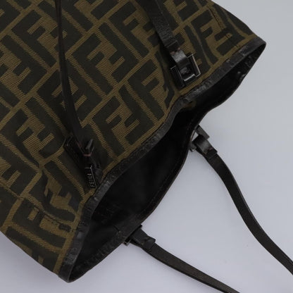 Fendi Open Shopping Tote Zucca Canvas, KHAKI, CANVAS, Tote bag