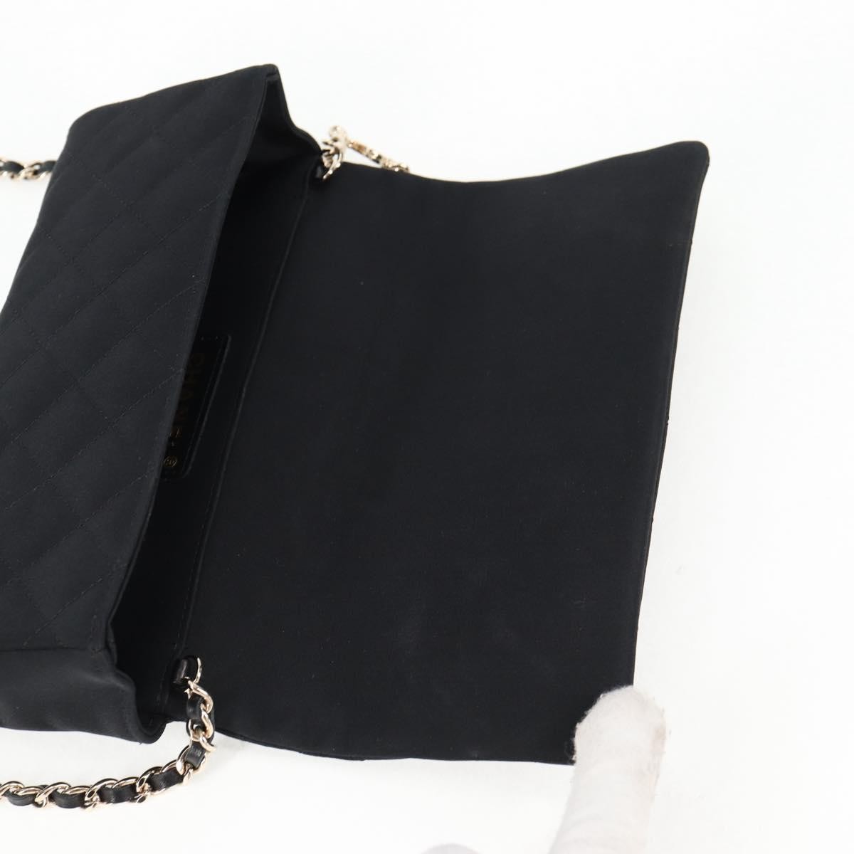 Chanel Chain Flap Shoulder Bag Quilted Nylon, Black, Nylon, Shoulder Bag
