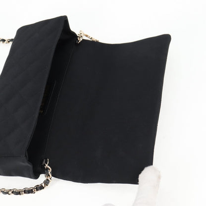 Chanel Chain Flap Shoulder Bag Quilted Nylon, Black, Nylon, Shoulder Bag