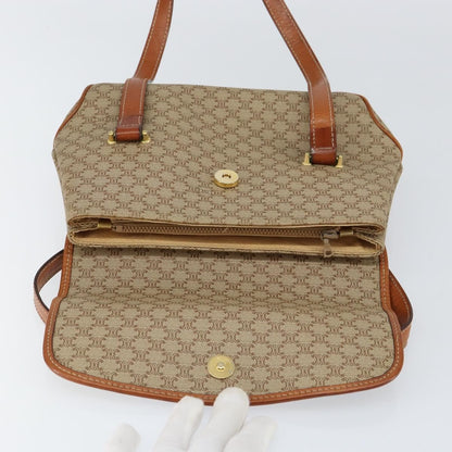 Celine Vintage Macadam Handbag Canvas, BEIGE, CANVAS, Handbag