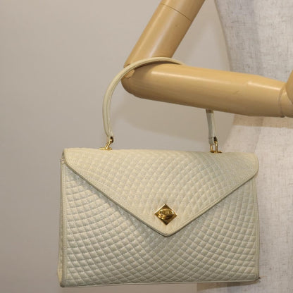 Bally Vintage Handbag Quilted Leather, BEIGE, LEATHER, Handbag