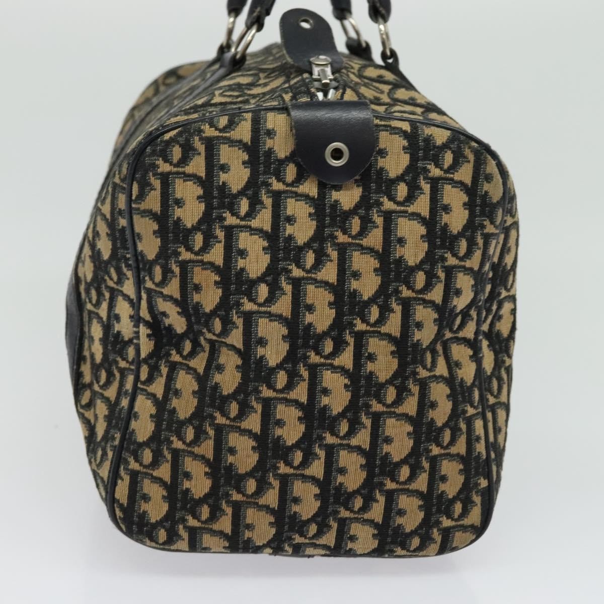 Christian Dior Vintage Trotter Boston Bag Diorissimo Canvas, NAVY, CANVAS, Handbag