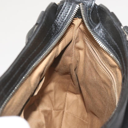 Salvatore Ferragamo Gancini handbag Leather, BLACK, LEATHER, Handbag