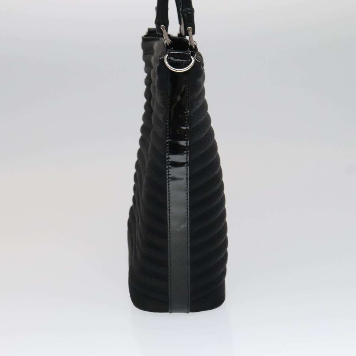 Gucci Vintage Bamboo Handle Bag Nylon, Black, Nylon, Handbag