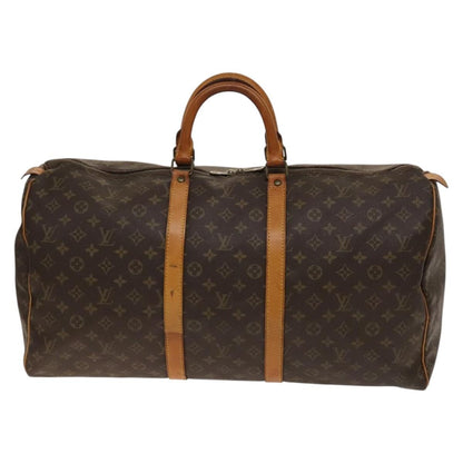 Louis Vuitton Keepall Bag Monogram Canvas, BROWN, CANVAS, Travel bag