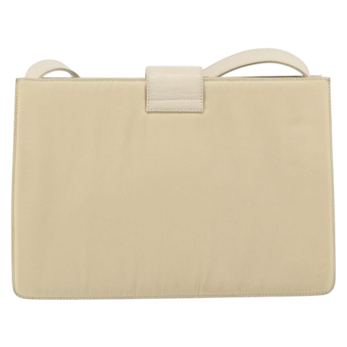 Prada Vintage Shoulder Bag Nylon and Leather, BEIGE, NYLON, Shoulder bag