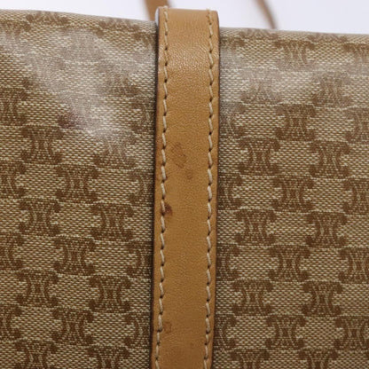 Celine Macadam Shoulder Bag PVC Leather, BEIGE, CANVAS, Shoulder bag