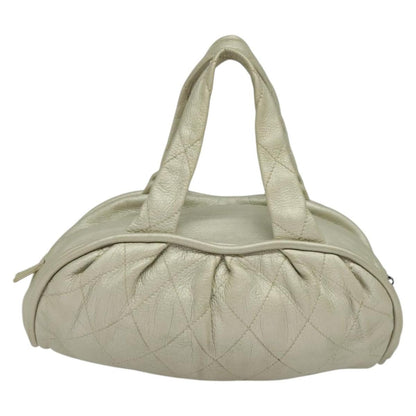Chanel Le Marais Bowler Bag Quilted Leather, SILVER, LEATHER, Handbag
