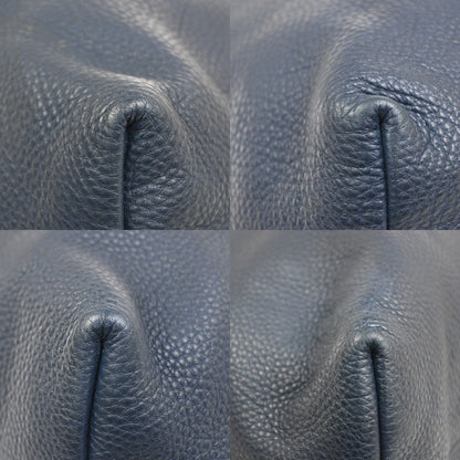 Prada Shopping Tote Vitello Daino, Navy, Leather, Tote Bag