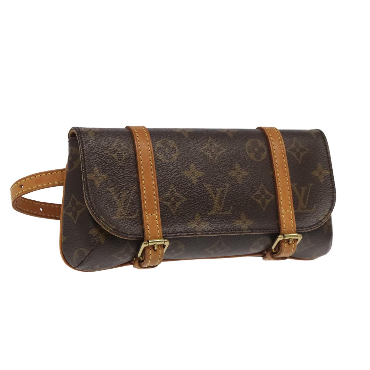 Louis Vuitton Pochette Marrell Monogram Canvas, BROWN, CANVAS, Clutche & pouche