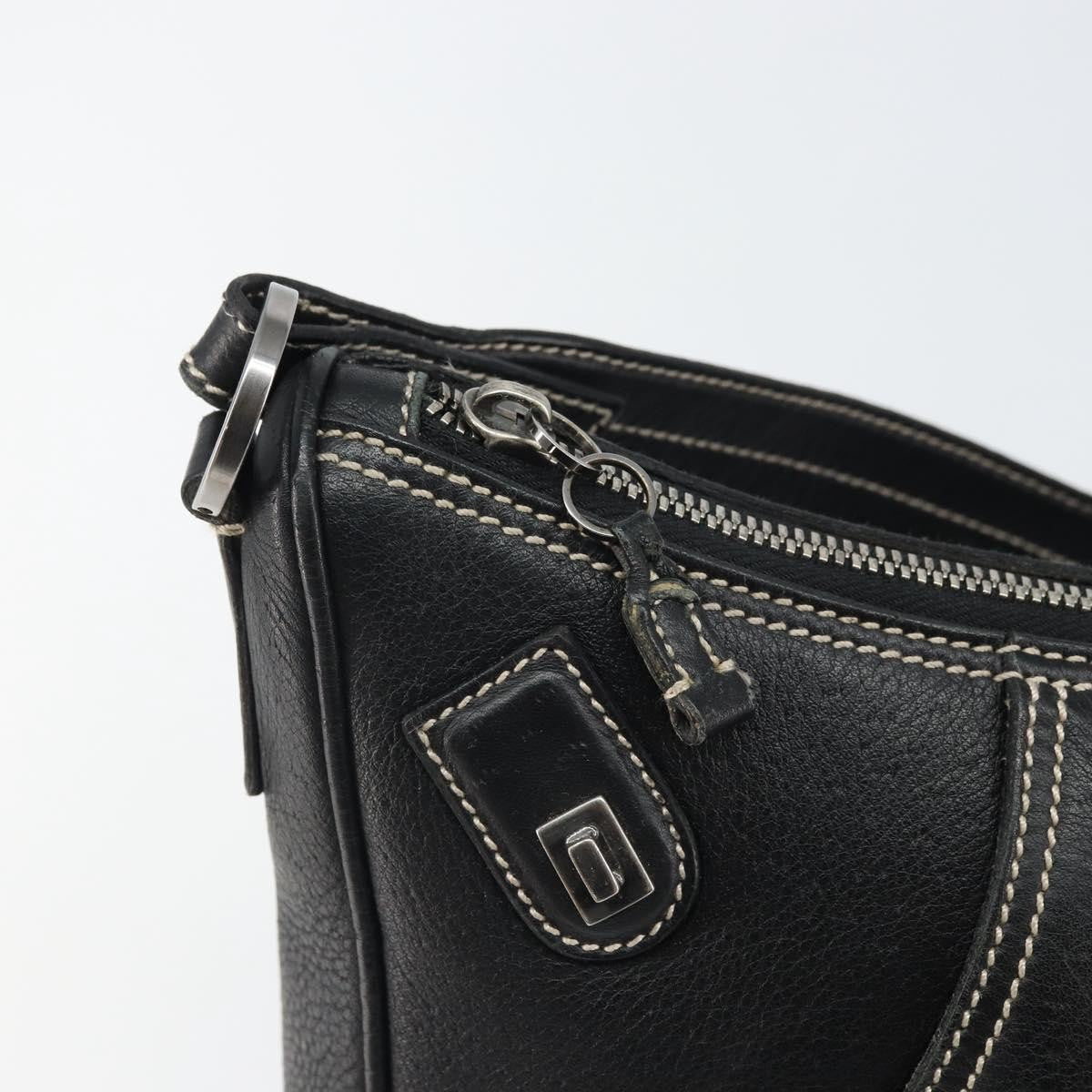Salvatore Ferragamo Gancini Shoulder Bag Leather, BLACK, LEATHER, Shoulder bag
