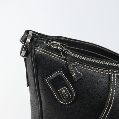 Salvatore Ferragamo Gancini Shoulder Bag Leather, BLACK, LEATHER, Shoulder bag