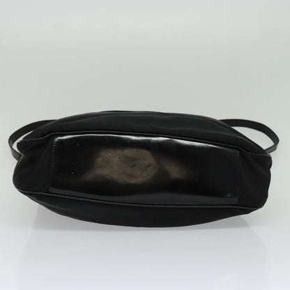 Gucci Vintage Bamboo Handle Open Hobo Nylon, Black, Nylon, Tote Bag