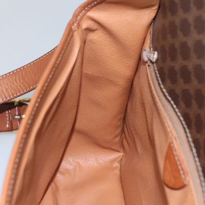 Celine Vintage Macadam Shoulder Bag Canvas and Leather, BROWN, CANVAS, Shoulder bag