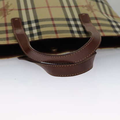 Burberry Top Handle Tote Haymarket Coated Canvas, BEIGE, CANVAS, Tote bag