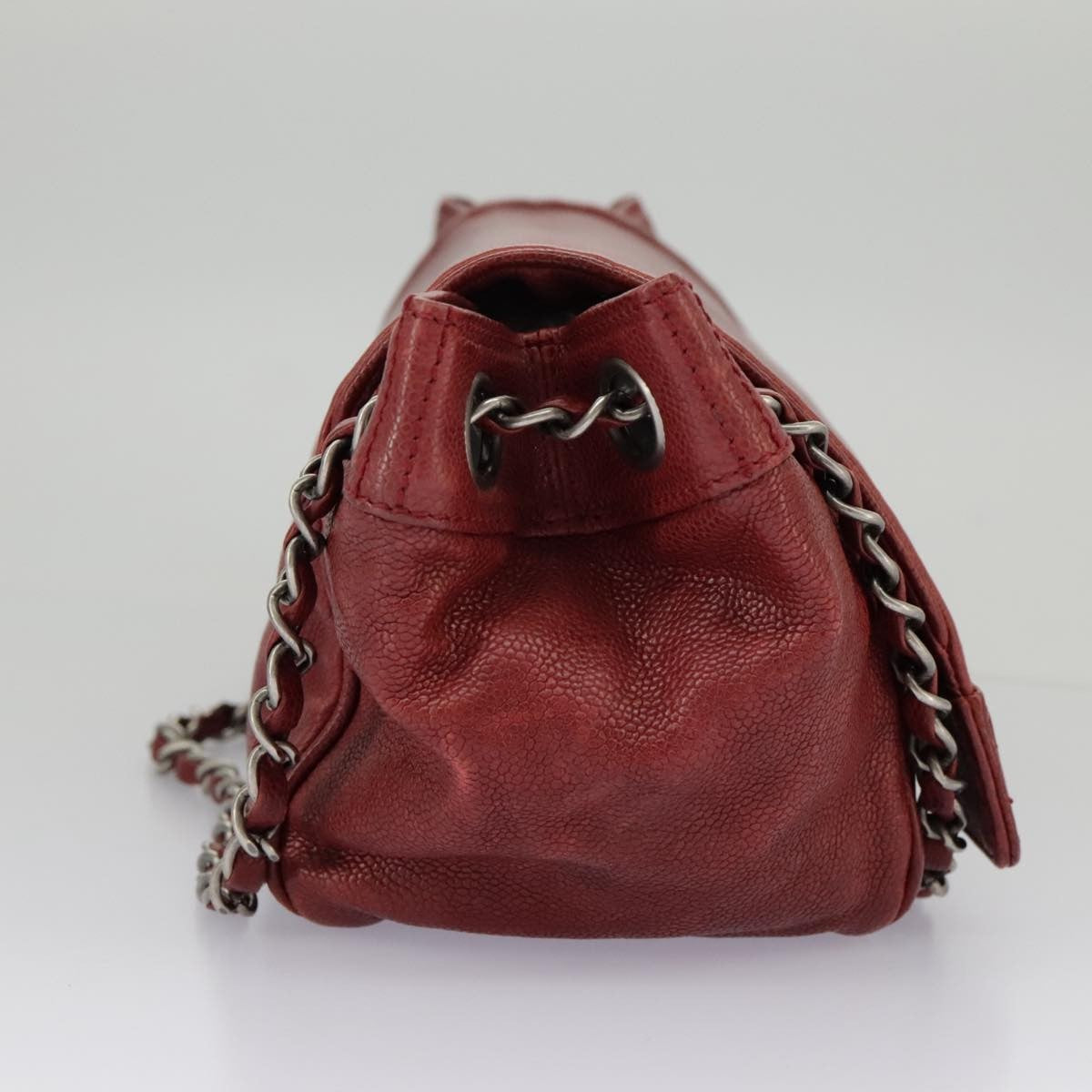 Chanel Lax Accordion Camera Bag Leather, RED, LEATHER, Shoulder bag