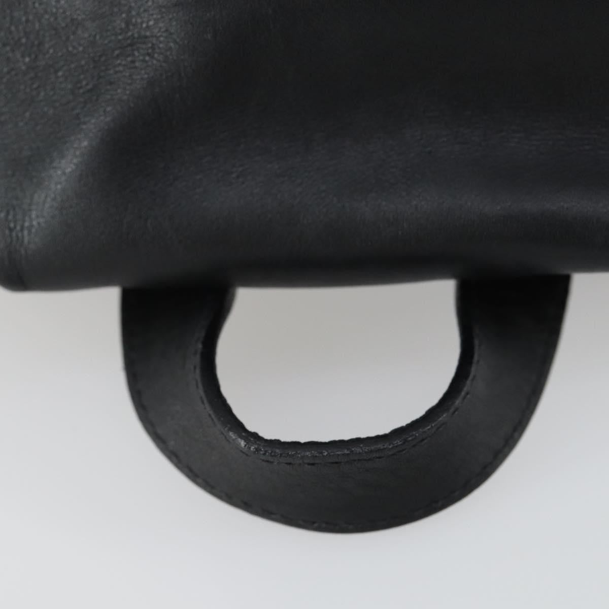 Salvatore Ferragamo Gancini Backpack Leather, BLACK, LEATHER, Backpack