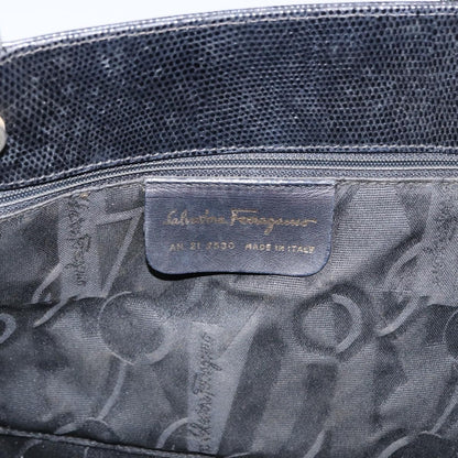 Salvatore Ferragamo Vara Tote Leather, BLACK, LEATHER, Tote bag