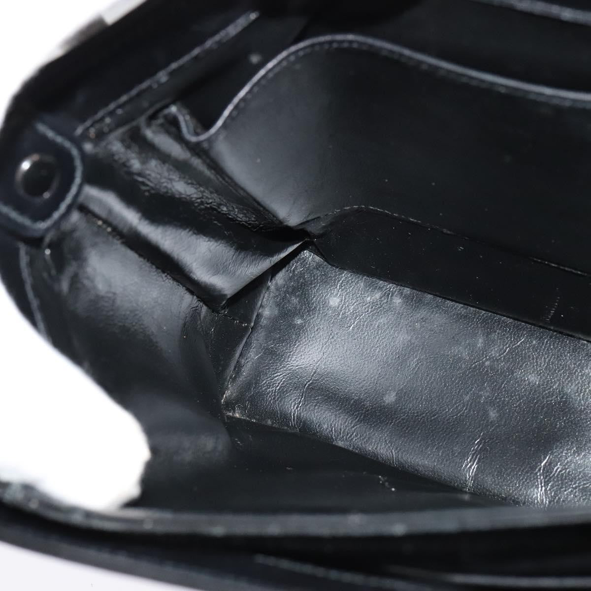 Gucci Vintage Turnlock Top Handle Bag Leather, BLACK, LEATHER, Shoulder bag