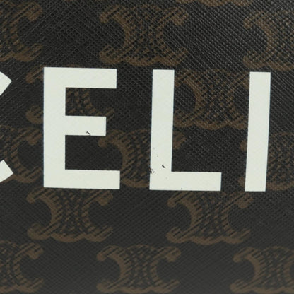 Celine Logo Messenger Bag Triomphe Coated Canvas, Black, PVC, Shoulder Bag