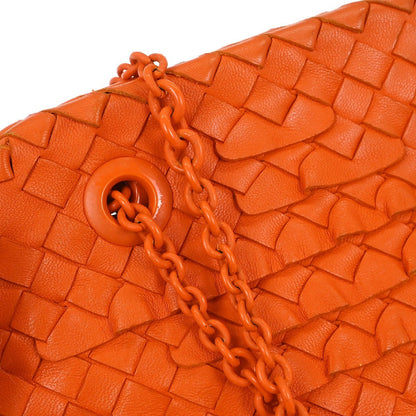 Bottega Veneta Intrecciato Shoulder bag Leather, Orange, Leather, Shoulder Bag