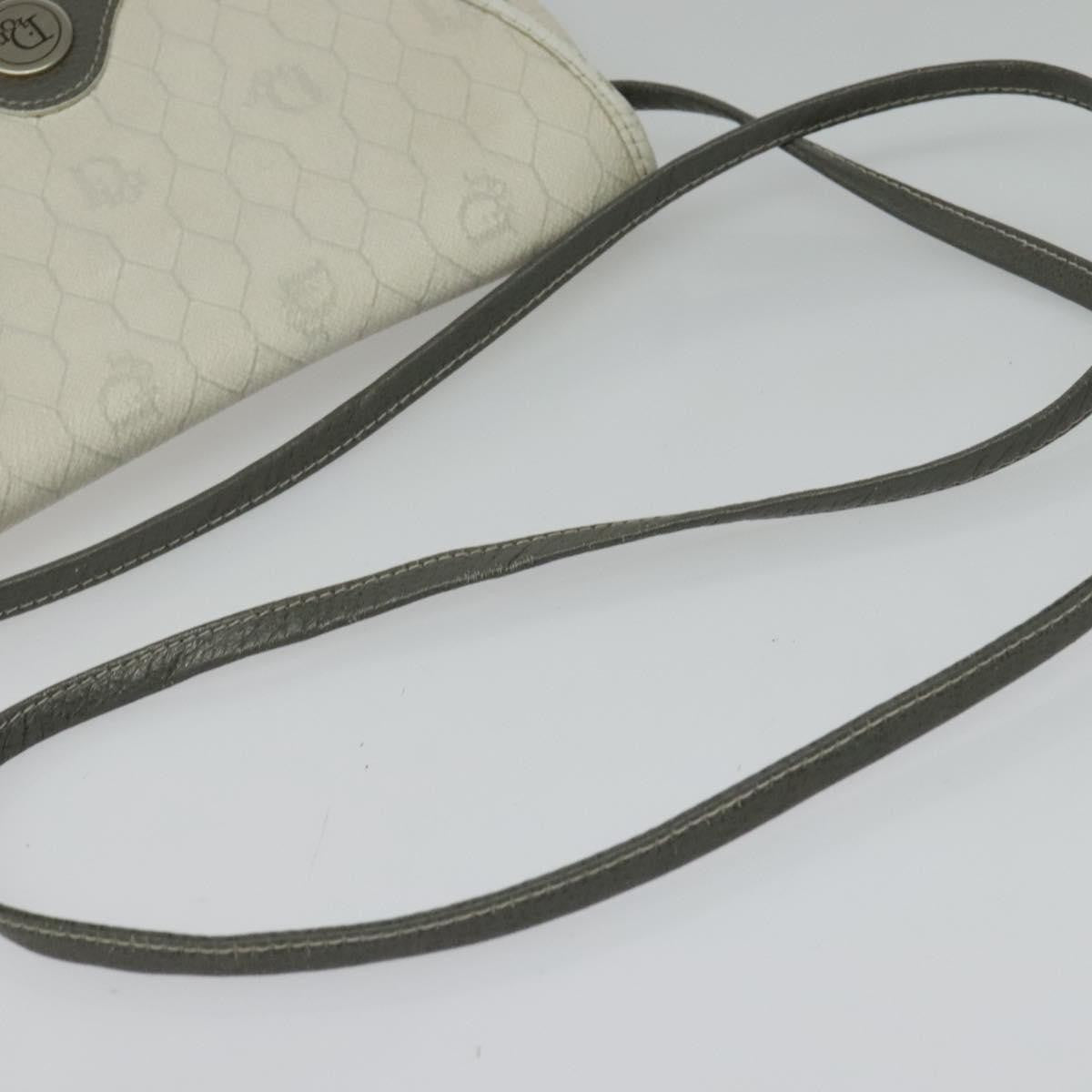 Christian Dior Vintage Honeycomb Shoulder Bag Canvas, WHITE, CANVAS, Shoulder bag