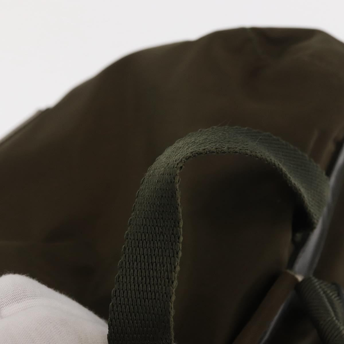 Prada Vela Double Front Pocket Backpack Tessuto with Saffiano Leather, KHAKI, NYLON, Backpack