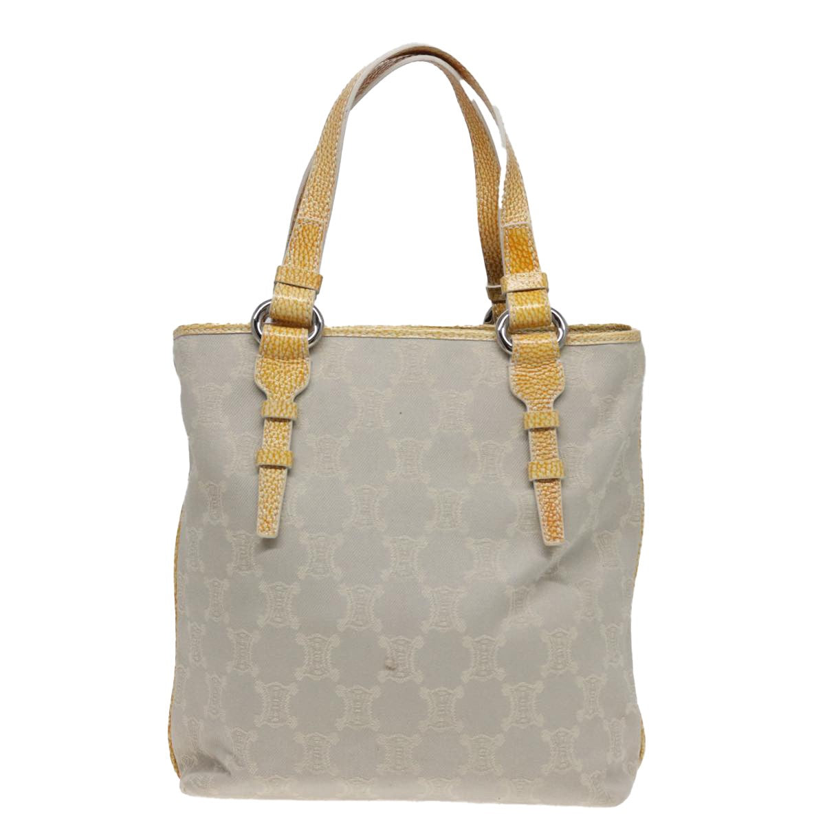 Celine Vintage Macadam Tote bag Canvas, YELLOW, CANVAS, Tote bag