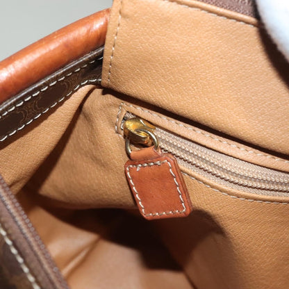 Celine Macadam Handbag Macadam with leather, BROWN, CANVAS, Handbag