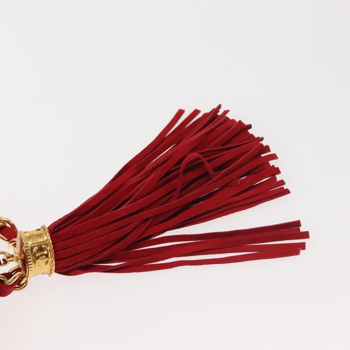 Chanel Vintage Tassel Full Flap Shoulder Bag Quilted Suede, RED, SUEDE, Shoulder bag