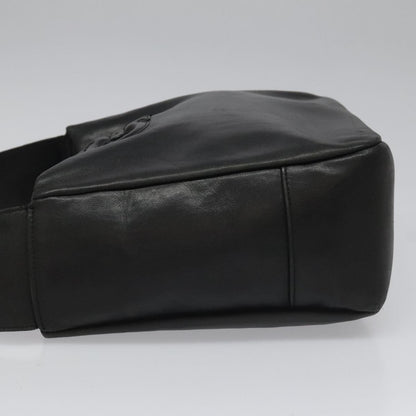 Salvatore Ferragamo Gancini Shoulder Bag Leather, BLACK, LEATHER, Shoulder bag