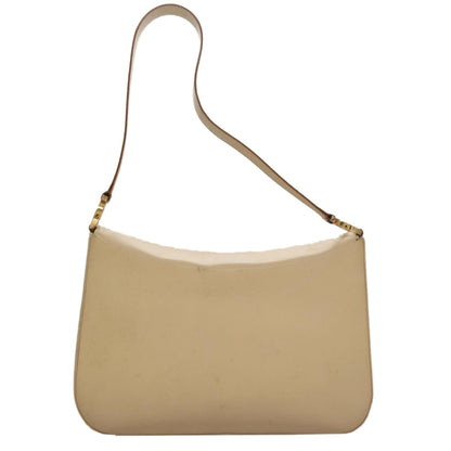 Salvatore Ferragamo Gancini Shoulder Bag Leather, BEIGE, LEATHER, Shoulder bag