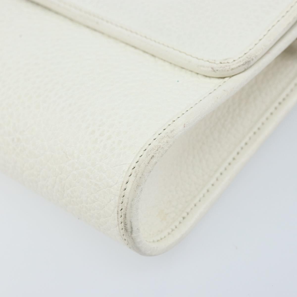 Christian Dior Vintage CD Logo Shoulder Bag Leather, WHITE, LEATHER, Shoulder bag