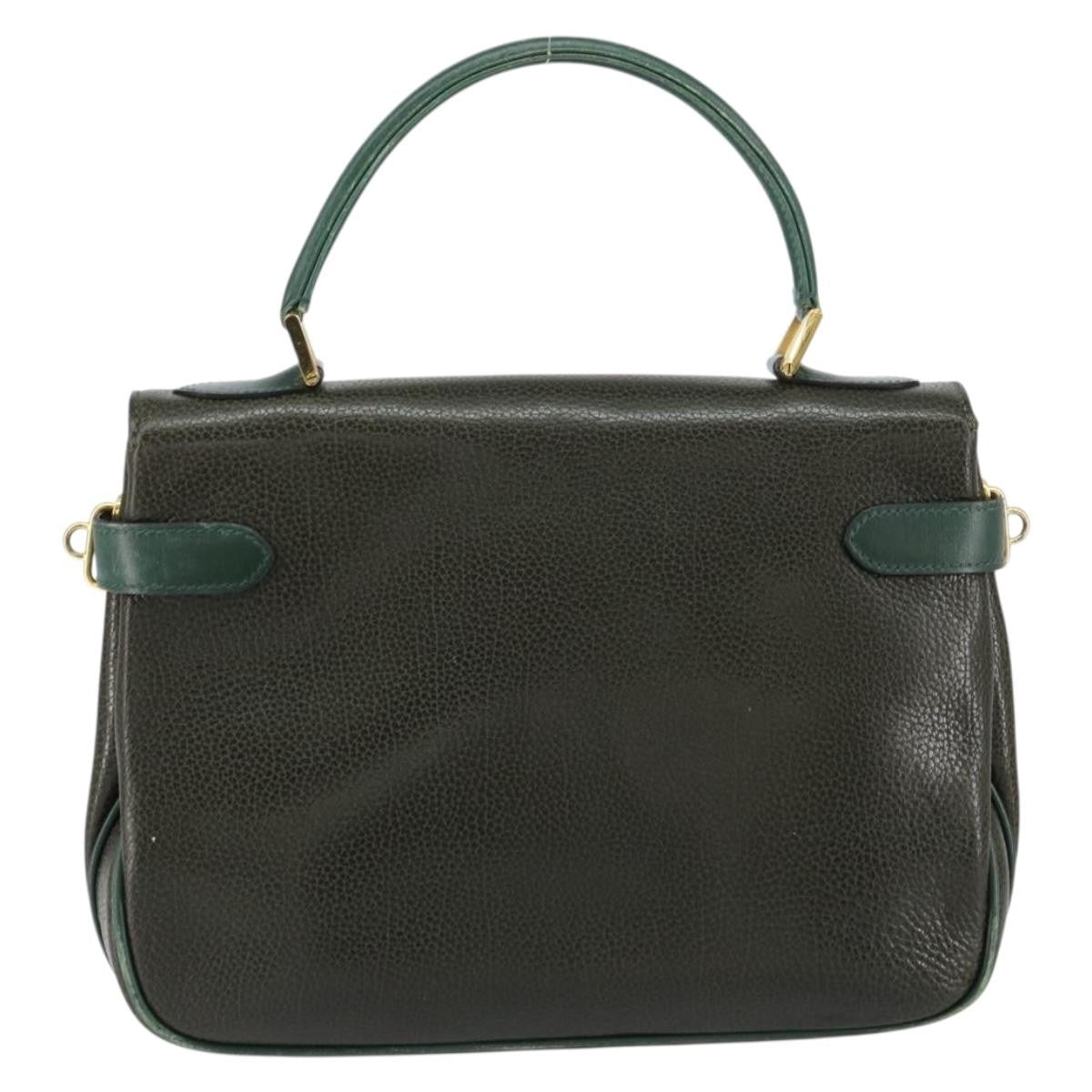 Bally Vintage Handbag Leather, KHAKI, LEATHER, Handbag