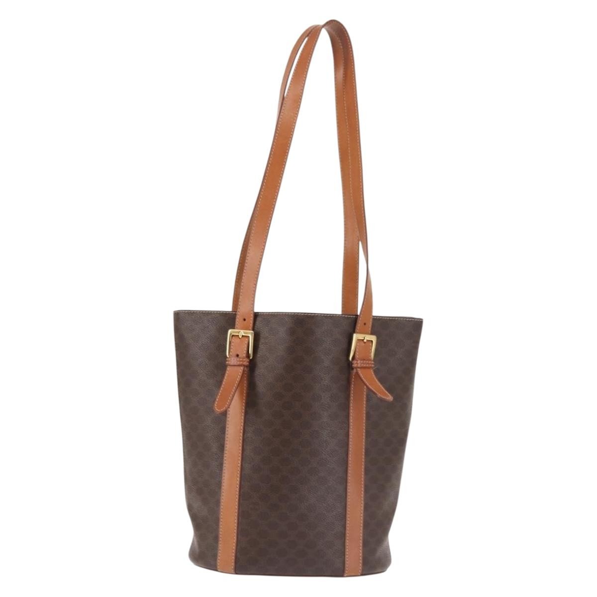 Celine Bucket Bag Triomphe Coated Canvas, BROWN, CANVAS, Tote bag